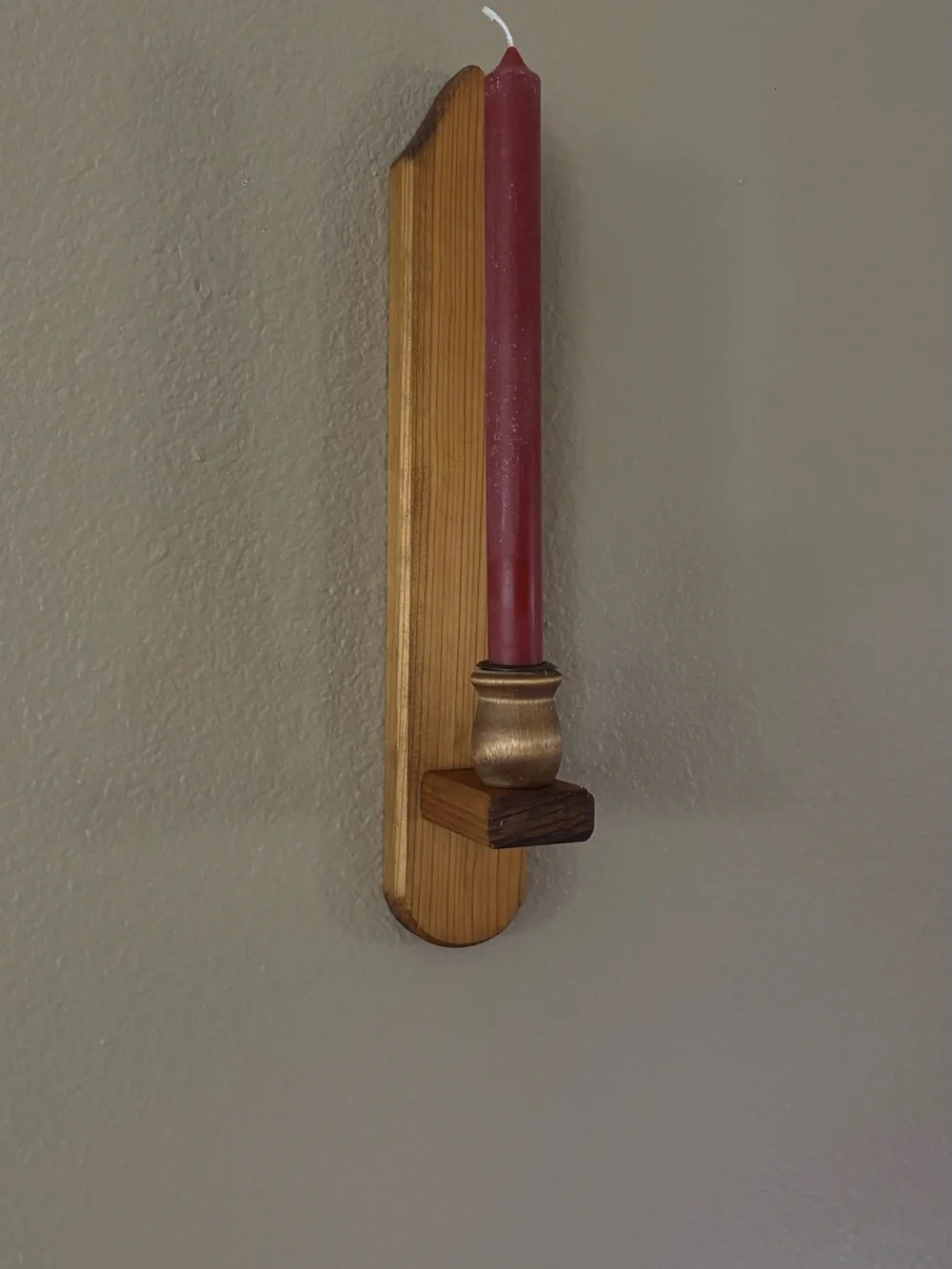 Wooden Wall Candle Holders - Wall Sconces Natural Brown Handmade